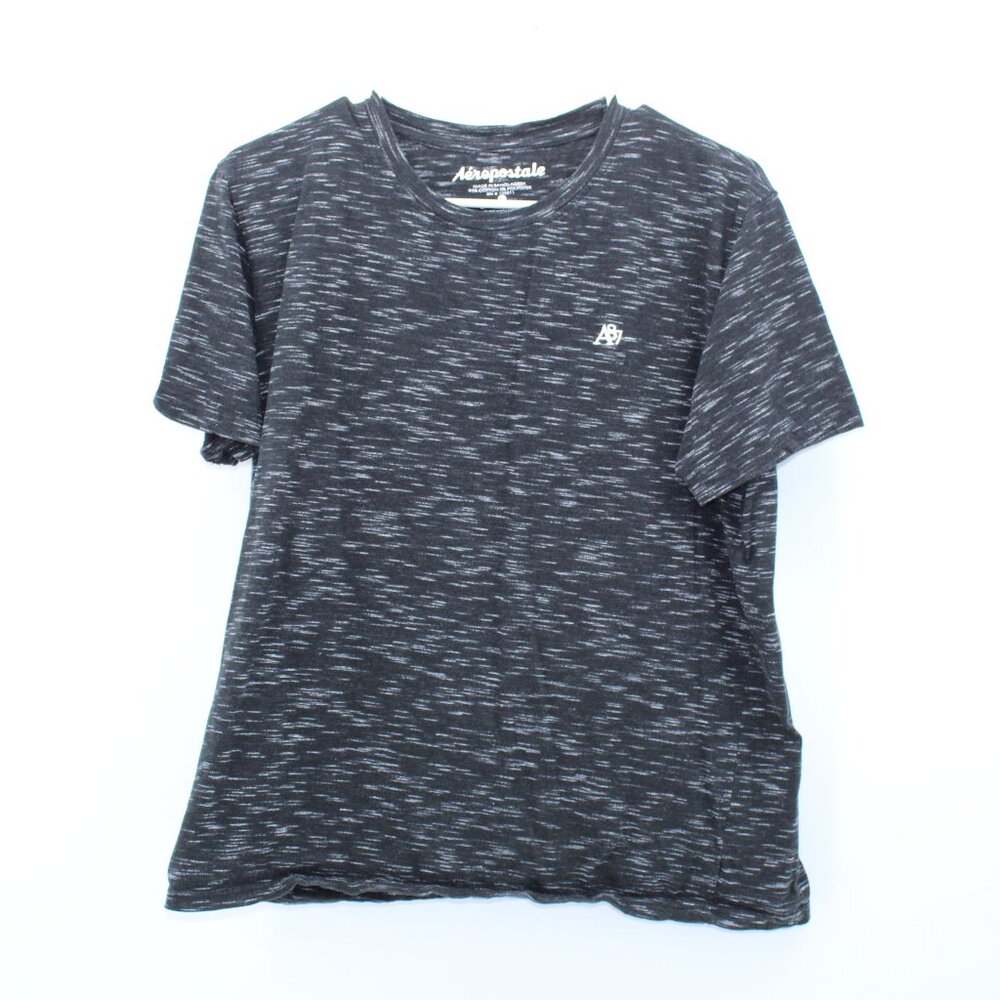 Aeropostale A87 Mens L Black And Grey T-Shirt Soft Lightweight - Picture 1 of 7